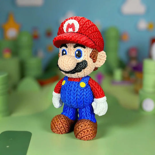 Άβαφη 3d Φιγούρα Super Basic Knitted Super Mario Βάψιμο Diy Δώρο Χρώματα 30 Cm 1:6
