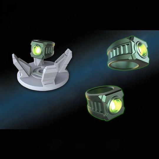Unpainted 3D Figure Green Lantern Ring Levitating Stand Painting DIY Gift Colors 15.2 Cm 1:12