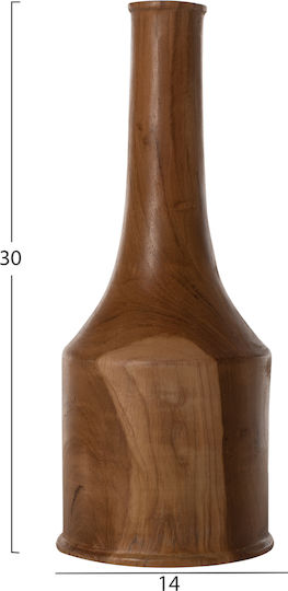 HomeMarkt Set of Wooden Brown Vases Y14cm 3 Pieces