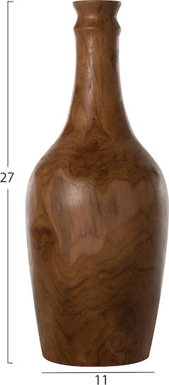 HomeMarkt HomeMarkt Set Hölzernes Braune Vasen F14xY14cm 3Stücke