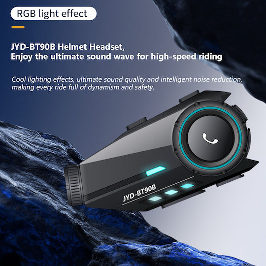 Single Motorcycle Helmet Intercom with Bluetooth & Camera