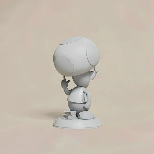 Unpainted 3D Figure Mushbert Super Mario Files Painting DIY Gift Colors 20 Cm 1:8