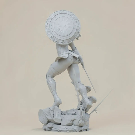 Unbemalte 3D Figur Wonder Woman Warrior Im Kampf Bereit Zum Bemalen Diy Geschenk Farben 15,2 Cm 1:12