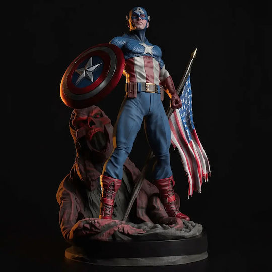 Abgebaute 3d Sammelbare Figur Classic Captain America Stand Pose Bemalt Diy Geschenk Farben 20 Cm 1:8