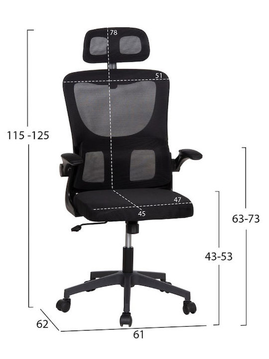 HomeMarkt Kesi Scaun de Birou cu Brațe Reglabile Negru
