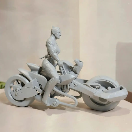 Unpainted 3D Sammelbare Figur Catwoman auf Motorrad Von DC Diy Bemalen Geschenk Farben 15,2 cm 1:12