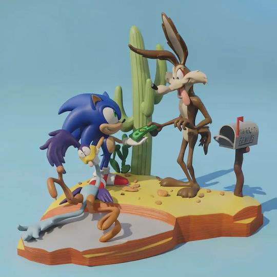 Unpainted 3D Figure Coyote Revenge Sonic Sculptures 3D Printing Painting DIY Gift Colors 15.2 Cm 1:12