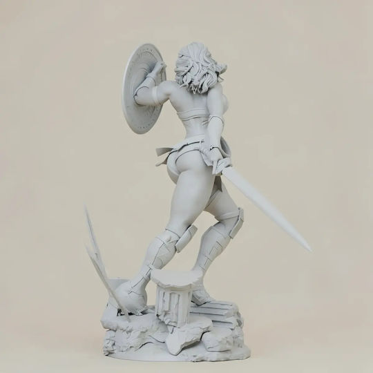 Unbemalte 3D Figur Wonder Woman Warrior Im Kampf Bereit Zum Bemalen Diy Geschenk Farben 20 Cm 1:8