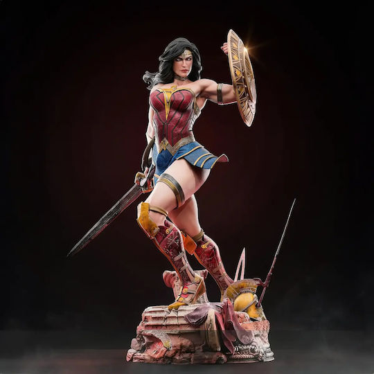 Unbemalte 3D Figur Wonder Woman Warrior Im Kampf Bereit Zum Bemalen Diy Geschenk Farben 20 Cm 1:8