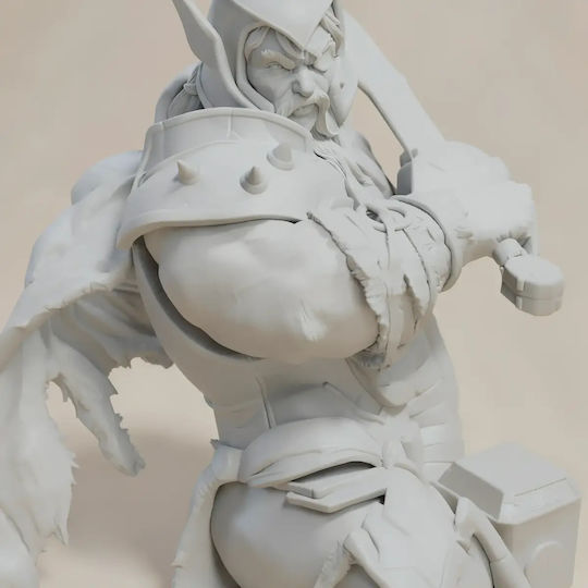 Unpainted 3D Figure King Thor On Rock Base Painting Diy Gift Colors 15.2 Cm 1:12