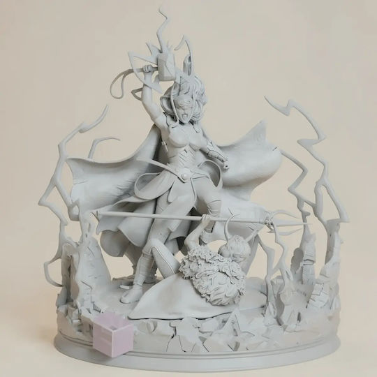 Unpainted 3D Figure Thunder Lady Thor Vs Lady Loki Painting Diy Gift Colors 15.2 Cm 1:12