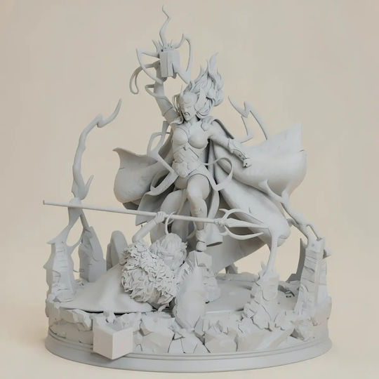 Unpainted 3D Figure Thunder Lady Thor Vs Lady Loki Painting Diy Gift Colors 15.2 Cm 1:12