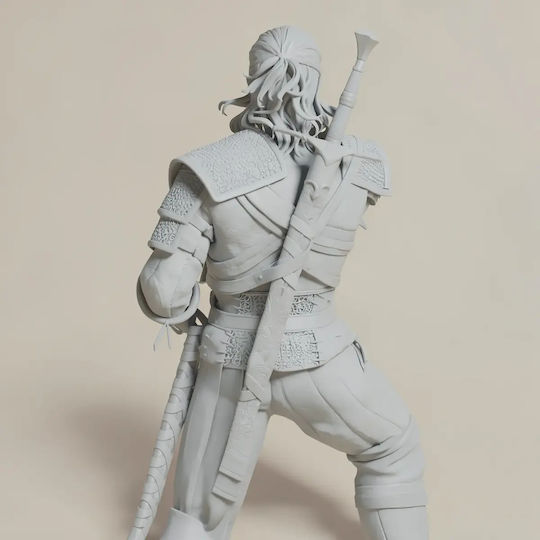 iLovePrints Sammelbare Figuren Άβαφη 3d Art der Figur Geralt Schwert Basis Pose Diy Geschenk Farben 30 Cm 1:6