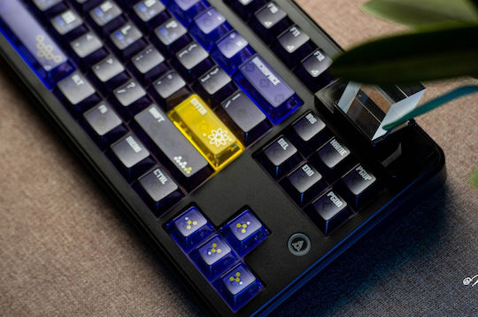 Ajazz MK87 Ασύρματο Gaming Μηχανικό Πληκτρολόγιο Tenkeyless με Custom διακόπτες και RGB φωτισμό (Αγγλικό US) Μωβ