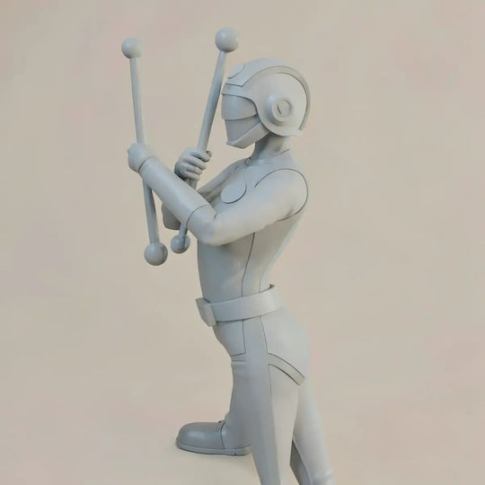 iLovePrints Sammelbare Figuren Άβαφη 3d Figur Choushinsei Flashman 3d Druckmodell Gelber Blitzlicht Bemalen Diy Geschenk Farben 30 Cm 1:6
