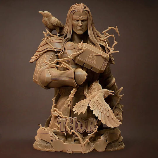 Unpainted 3D Figure Thor Raven Bust 3D Printing Figurine Painting DIY Gift Colors 20 Cm 1:8