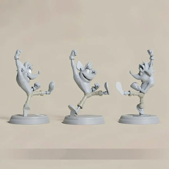 Άβαφη 3D Фигура Crash Bandicoot 1996 Fanart Боядисване DIY Подарък Цветове 30 см 1:6