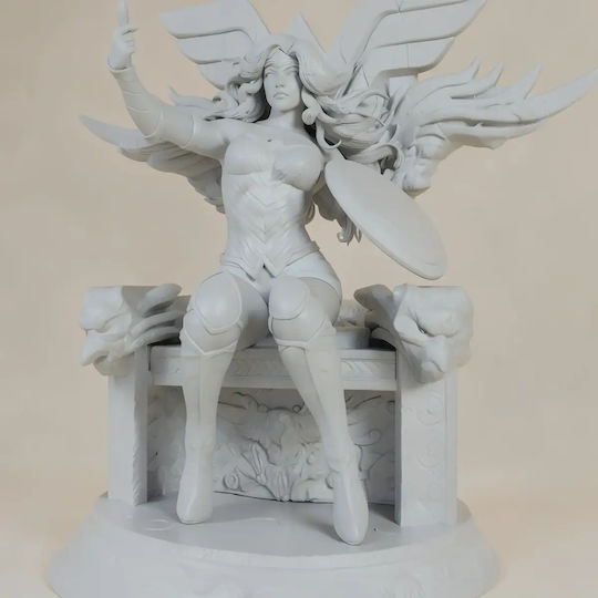 Sammlbare Figur Wonder Woman Auf Thron Unbemalt 3D Figur Diy Geschenk Farben 20 Cm 1:8