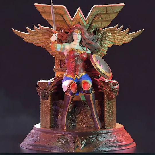 Sammlbare Figur Wonder Woman Auf Thron Unbemalt 3D Figur Diy Geschenk Farben 20 Cm 1:8