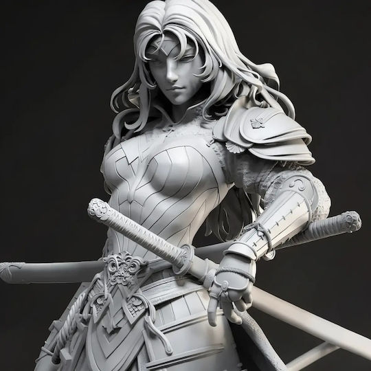 Unpainted 3D Figur Samurai Wonder Woman Painting Diy Geschenk Farben 20 Cm 1:8
