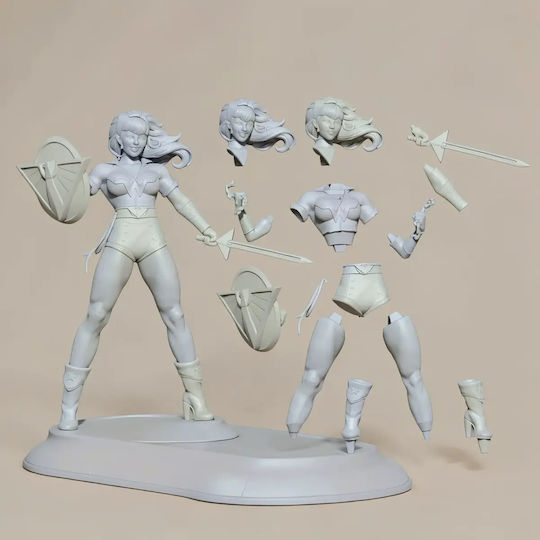 Abgebe 3d Figur Wonder Woman Bombshell 3d Druck Figurine Bemalen Diy Geschenk Farben 15,2 Cm 1:12