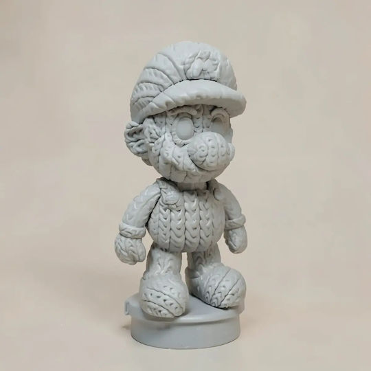 Άβαφη 3d Φιγούρα Super Basic Knitted Super Mario Βάψιμο Diy Δώρο Χρώματα 20 Cm 1:8