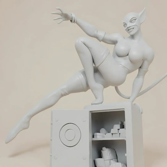 Sammlbare Figur 3d Katzefrau Bankräuber 290mm Bemalt Diy Geschenk Farben 20 Cm 1:8