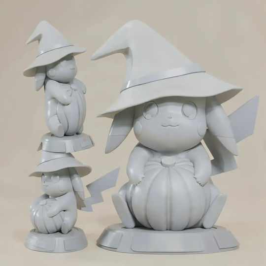 Небоядисана 3D Фигура Pikachu Halloween Files Боядисване DIY Подарък Цветове 20 см 1:8