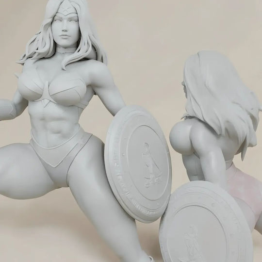 Unpainted 3D Figur Wonder Woman Shield Sword 3D Painting Diy Geschenk Farben 30 Cm 1:6