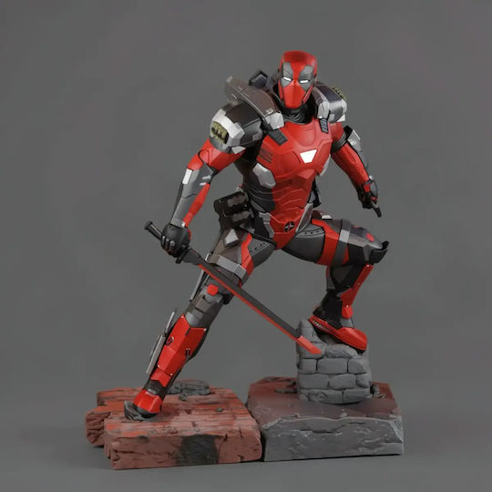 Unpainted 3D Figure Armorized Deadpool 3D Printing Figurine Painting DIY Gift Colors 15.2 Cm 1:12
