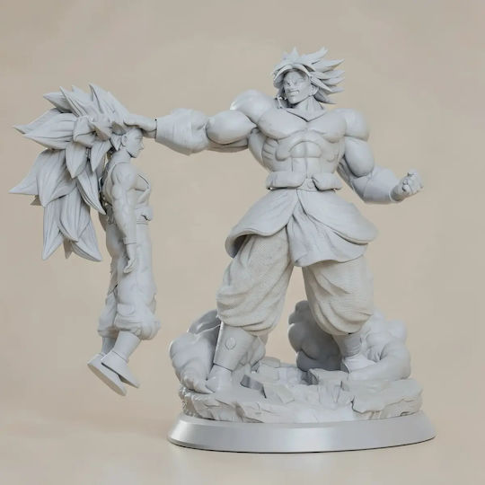 Небоядисана 3D Фигура Broly Killing Goku 3D Печат Модели Боядисване DIY Подарък Цветове 15,2 см 1:12