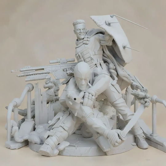 Άβαφη 3d Φιγούρα Deadpool Cable Βάψιμο Diy Δώρο Χρώματα 30 Cm 1:6