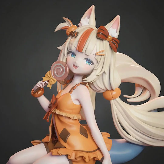Άβαφη 3d Φιγούρα Sameko Saba Vtuber Halloween 240mm Βάψιμο Diy Δώρο Χρώματα 20 Cm 1:8
