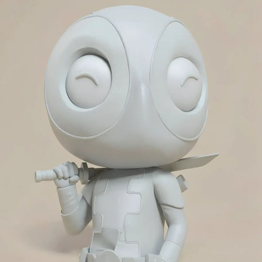 Unpainted 3D Figure Chibi Deadpool Sword Files Painting Diy Gift Colors 30 Cm 1:6