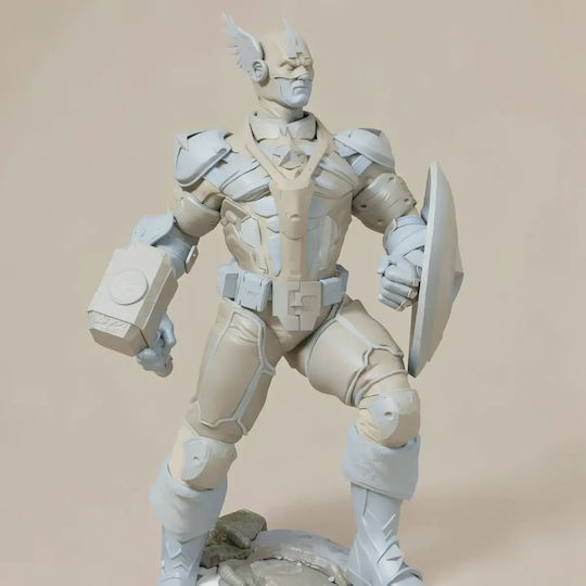 Unpainted 3D Figure Captain America Thor Painting DIY Gift Colors 30 Cm 1:6