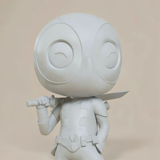 Unpainted 3D Figure Chibi Deadpool Sword Files Painting Diy Gift Colors 20 Cm 1:8
