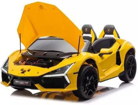 Lamborghini Revuelto 4x4 Doppelsitzer mit Fernbedienung Lizensiert 24 Volt Gelb für 2+ Jahre