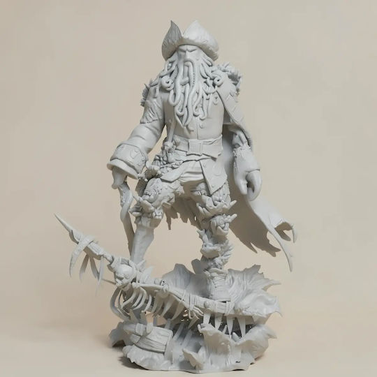 Unpainted 3D Figure Davy Jones Caribbean 3D Painting DIY Gift Colors 15.2 Cm 1:12