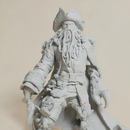 Unpainted 3D Figure Davy Jones Caribbean 3D Painting DIY Gift Colors 15.2 Cm 1:12