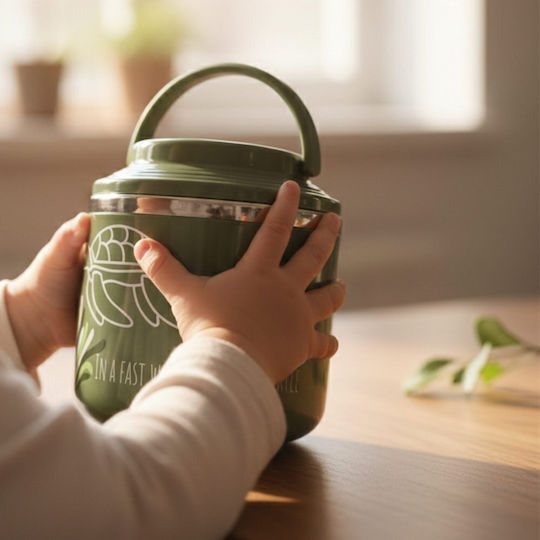 abo N A Fast World Be A Turtle Stainless Steel Kids Dinner Set 0.66 Litre Green