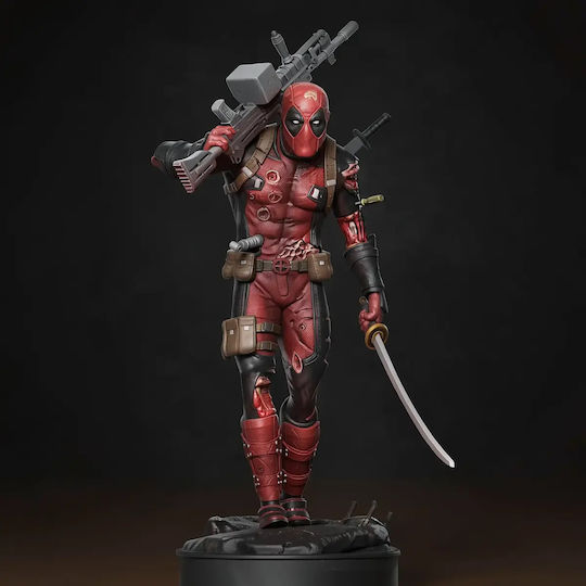 Unpainted 3D Deadpool Gun Figure Painting Diy Gift Colors 15.2 Cm 1:12