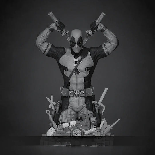 Άβαφη 3d Φιγούρα Deadpool 2024 Bust Βάψιμο Diy Δώρο Χρώματα 30 Cm 1:6