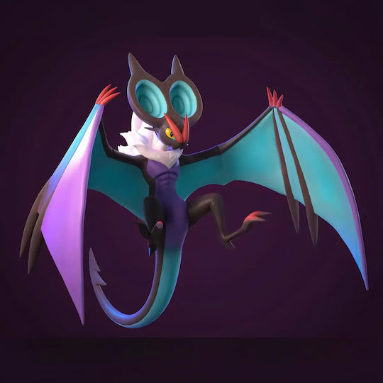 Unpainted 3D Figure Noivern Pokemon Complete Painting DIY Gift Colors 20 Cm 1:8