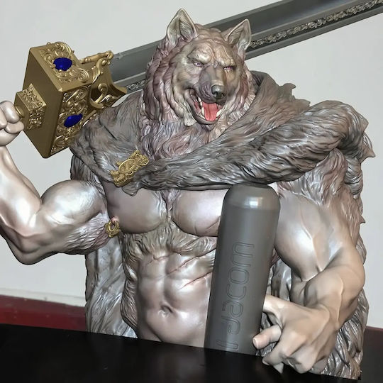 Άβαφη 3d Sammelbare Figur Blade Wolf Pen Holder Basis Diy Geschenk Farben 20 Cm 1:8