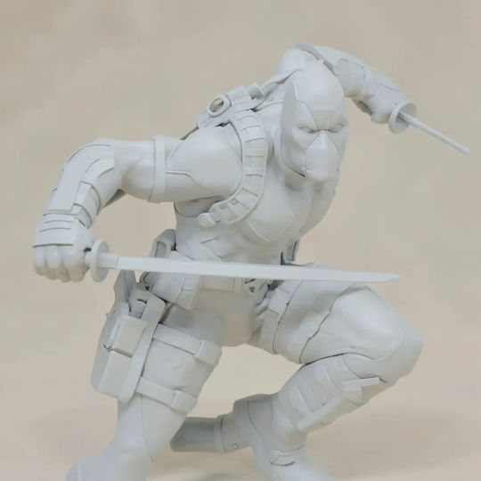Unpainted 3D Figure Deadpool Posing Battle Digital Painting DIY Gift Colors 15.2 Cm 1:12
