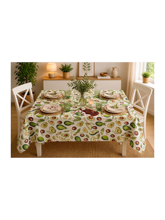 Τραπεζομάντηλο Αλέκιαστο Σετ Avocado 140x180εκ.