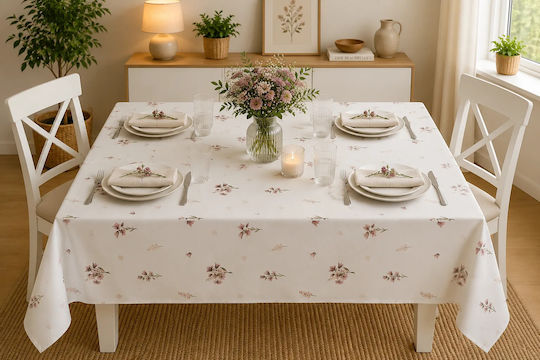 NufJoy Fleckabweisendes Tischtuch Set Beiges 140x180cm
