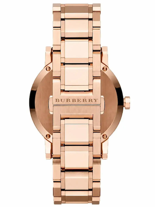 Burberry City Дамски Часовник 38мм Кварцов с Розово Злато Стоманена Гривна