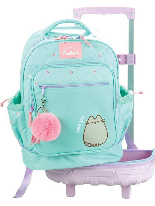 Back Me Up Pusheen The Cat Ученическа Раница Куфар Основно с Джоб за Бутилка Тюркоазена 2026