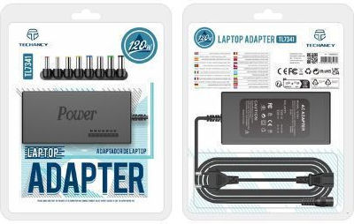 Techancy Universal Laptop Adapter 120w Tl7341 120w Multiple Plugs